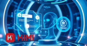 Interfaz de Kimi AI mostrando opciones de generación de contenido y asistencia