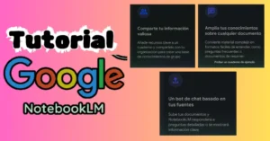 Interfaz de NotebookLM con notas organizadas y opciones de generación de contenido