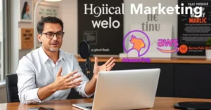 Página web mostrando contenido en texto y un botón de reproducción de audio generado con Amazon Polly