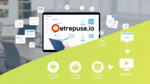 Interfaz de Repurpose IO mostrando opciones de conversión y distribución de contenido