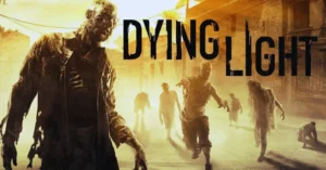 Escena de Dying Light mostrando un combate frenético contra zombis mientras el protagonista realiza parkour en un entorno urbano