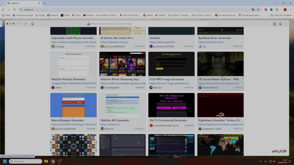 Websim.ai:Crea APPS sin Código en SEGUNDOS por IA ILIMITADA 3 Crear juegos interactivos ya no es exclusivo de desarrolladores expertos. Gracias a plataformas impulsadas por inteligencia artificial, como Websim.ai, ahora es posible generar prototipos y experiencias jugables con solo describir una idea