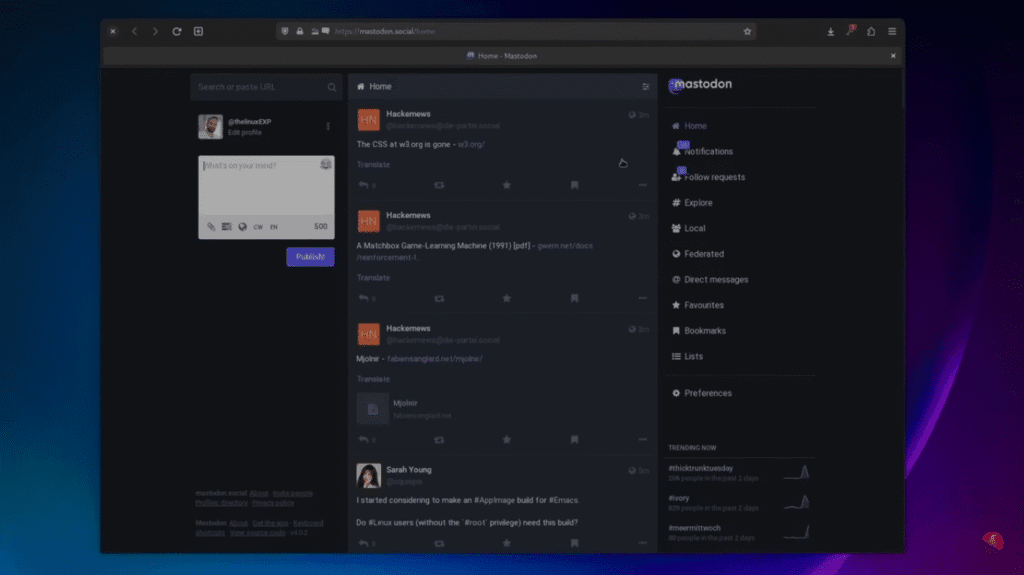 para acceder y comenzar a usar Mastodon, desde la elección de una instancia (servidor) hasta la personalización del perfil y la navegación por la interfaz.