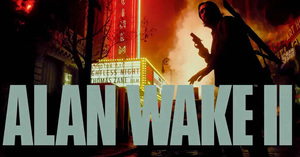 Alan Wake: Un Viaje Profundo a las Sombras y la Luz 9 Alan Wake iluminando un sendero oscuro con su linterna, rodeado de niebla y árboles amenazantes