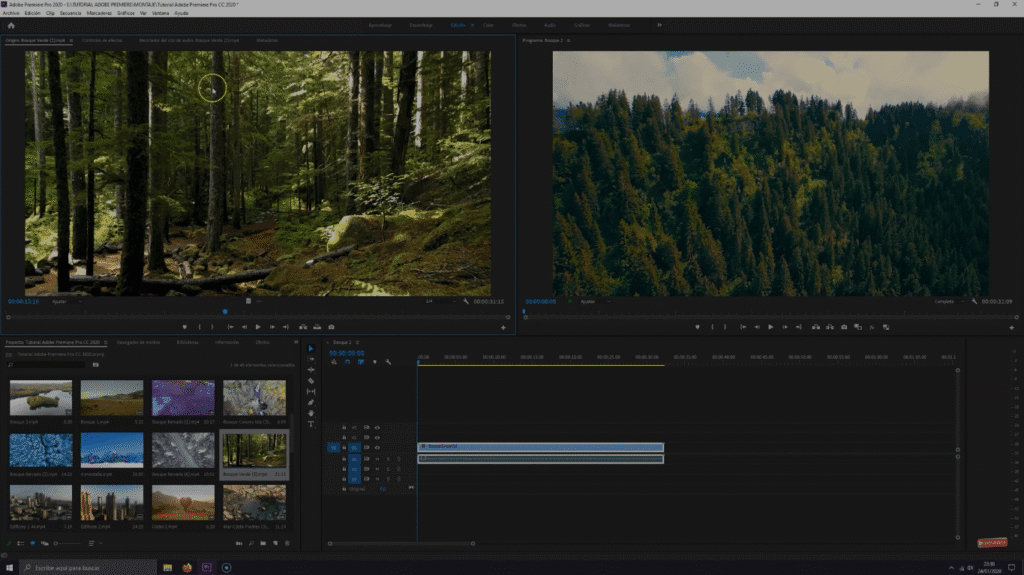  Adobe Premiere Pro para previsualizar clips antes de añadirlos a la línea de tiempo