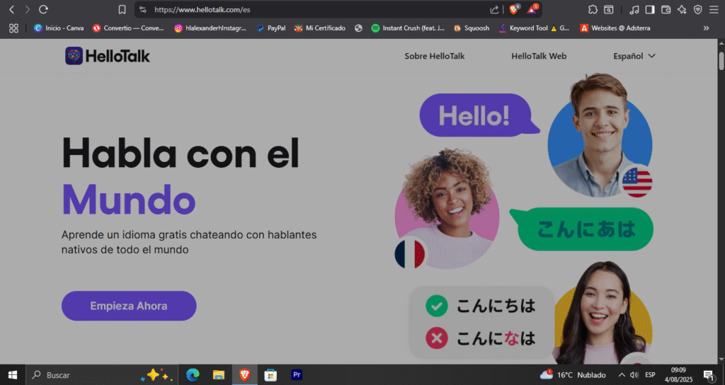 HelloTalk es una aplicación revolucionaria que permite aprender idiomas conversando directamente con hablantes nativos de todo el mundo.